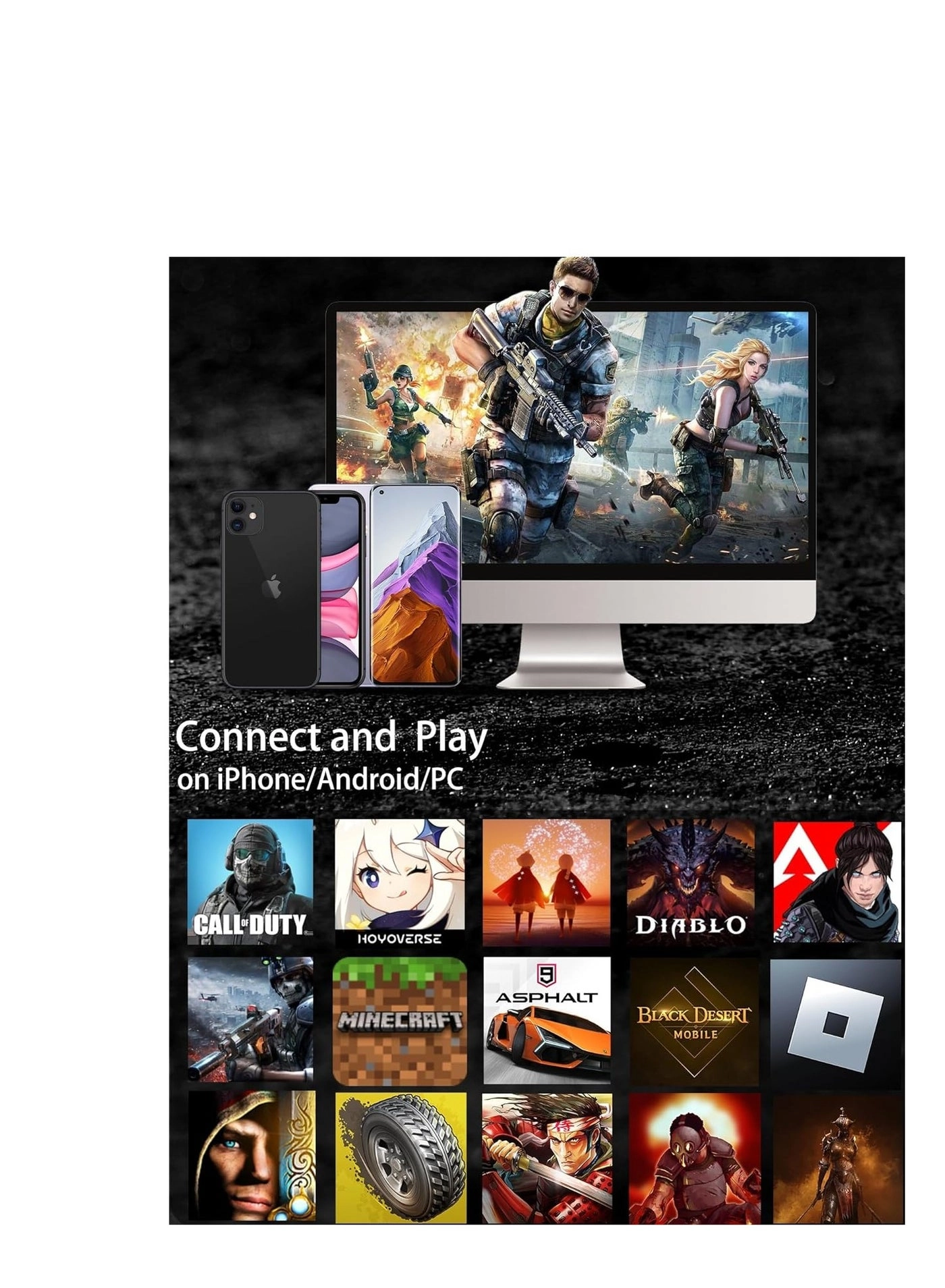 D8 Telescopic Mobile Phone Gamepad - Android iOS PS3 PS4 Switch PC