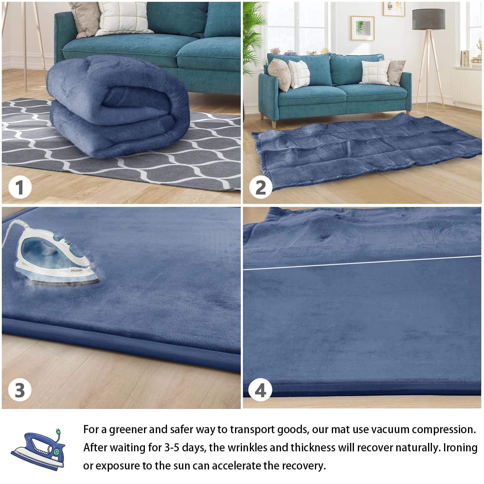 Baby Play Mat - 71"x79" Memory Foam