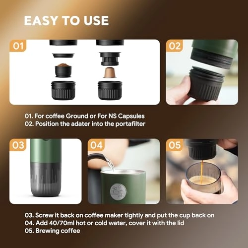 Portable Coffee Maker - powder capsules