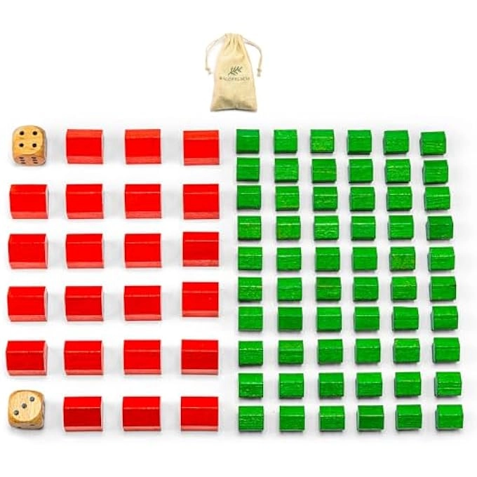 rayihni WOODEN TOY FIGURES - HOUSES, HOTELS AND TWO EYE CUBES 60 HOUSES AND 22 HOTELS pcs