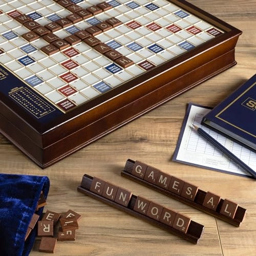 Scrabble Deluxe - Wood Mahogany finish