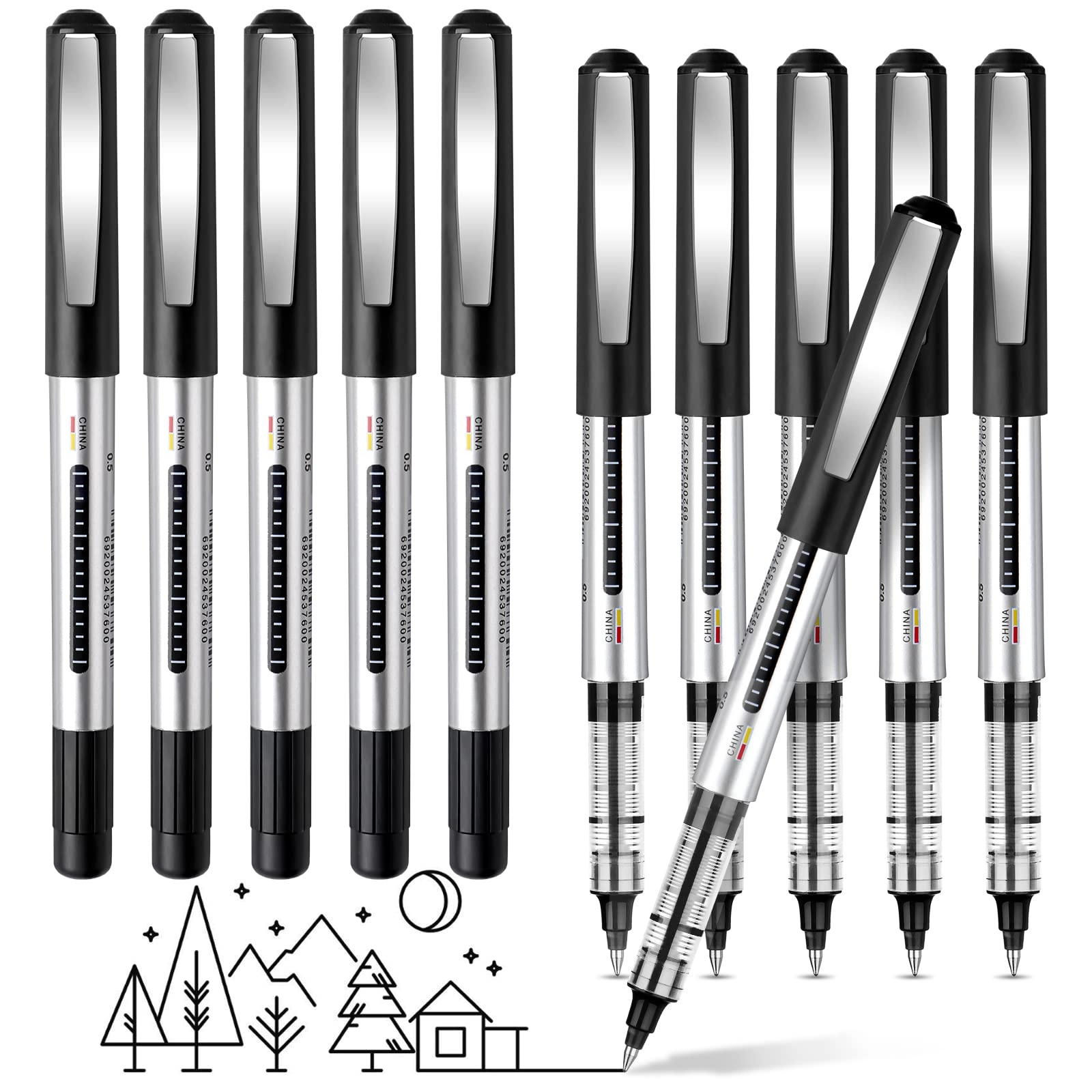 Weysoo Rollerball Pens - 10.0 Count 0.5mm