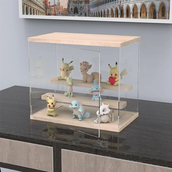 Acrylic LED Display Case - Wood