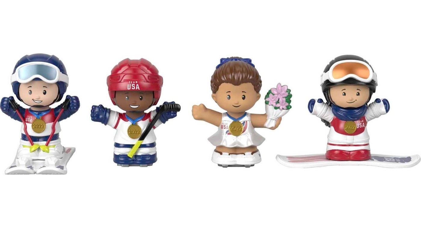 Snowboarder + Hockey Player + Skier + Figure Skater - Team USA - 4 pcs