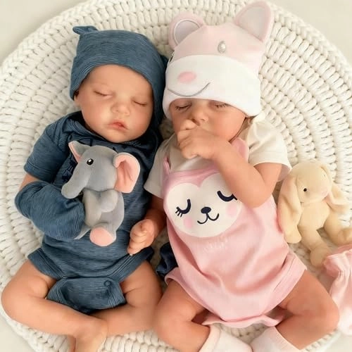 Reborn Baby Doll - 18 inch Silicone Boy and Girl Ages 3+ Bundle