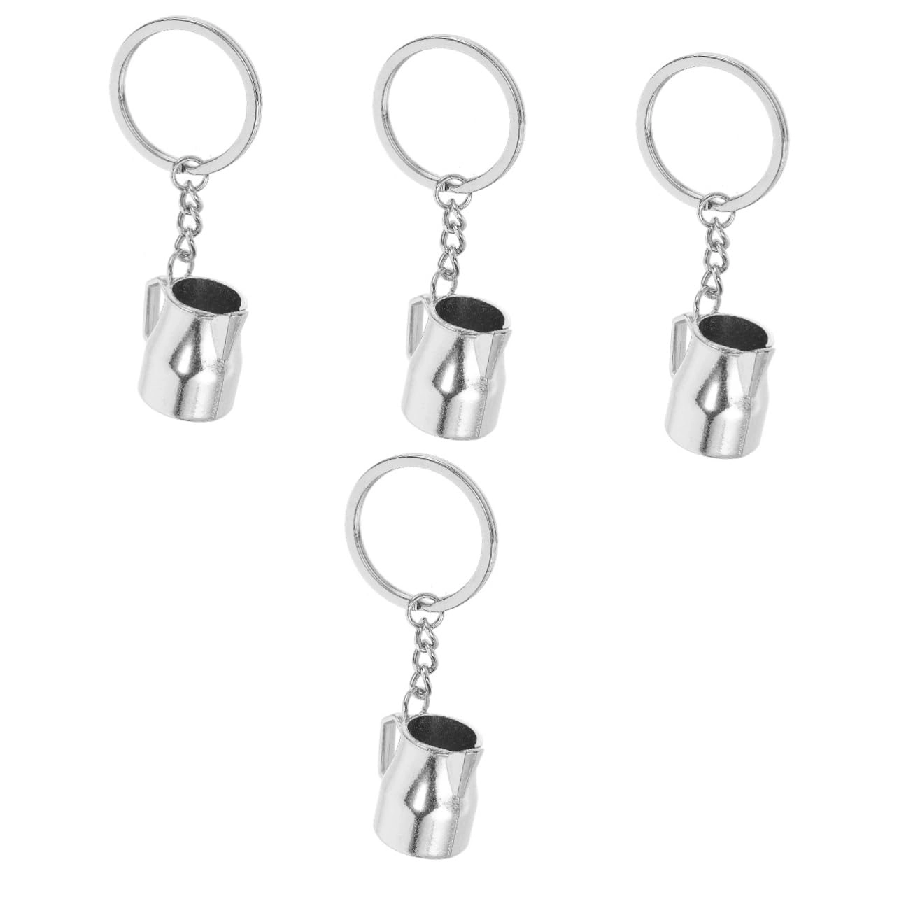 SAFIGLE latte art pitcher keychain - 4pcs Silver