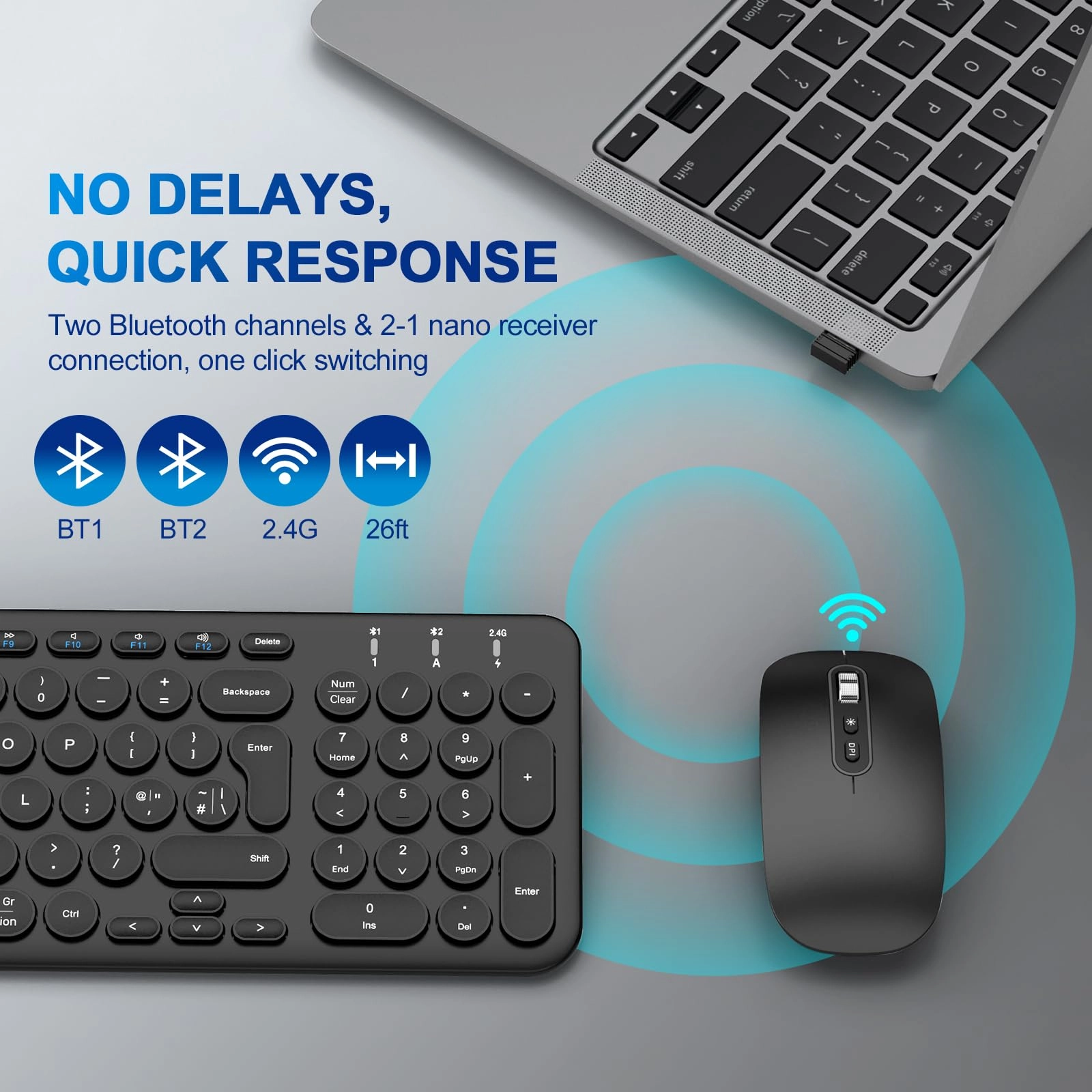 Wireless Keyboard Mouse Combo - UK Wireless