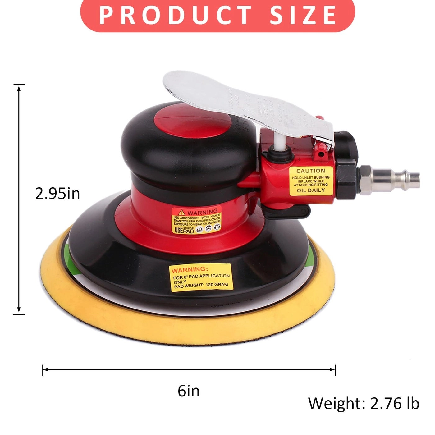 Random Orbital Palm Sander - Dual Action Pneumatic Low Vibration