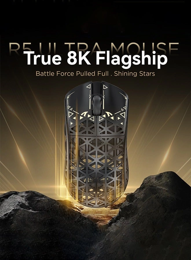 R5Ultra 8K Carbon Fiber Gaming Mouse - 2.4G Wireless Bluetooth USB