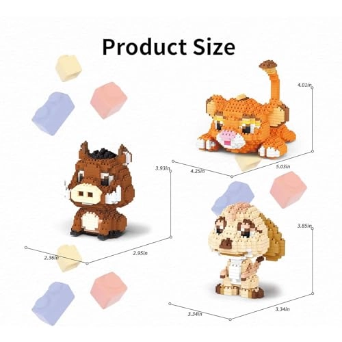 Micro Mini Building Block Sets - Lion Warthog Meerkat 1856 pcs