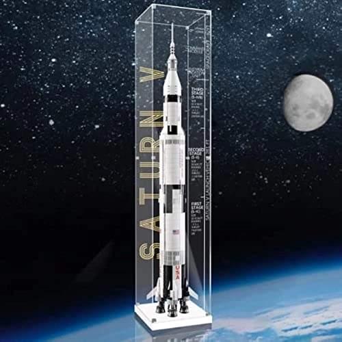 Acrylic Display Case - for 21309 NASA Apollo Saturn V Transparent 22.6 x 22.6 x 107CM
