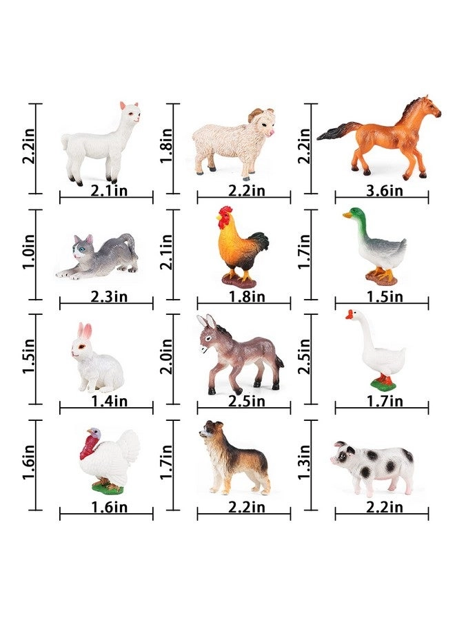Farm Animal Figures 12 pcs