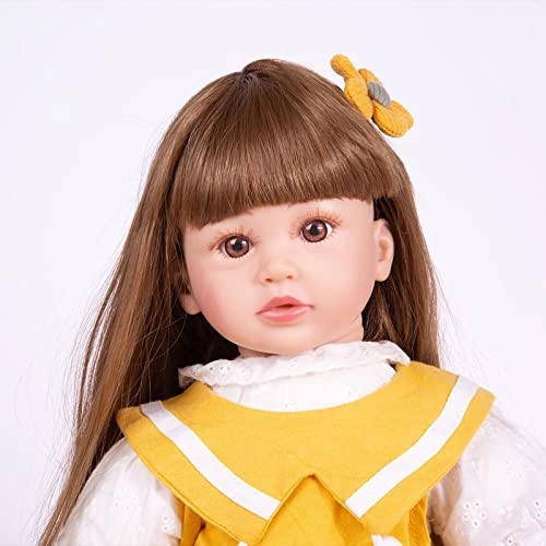 Reborn Baby Doll - 24 Inch Vinyl Cotton Body Pink Yarn Skirt Ages 3+