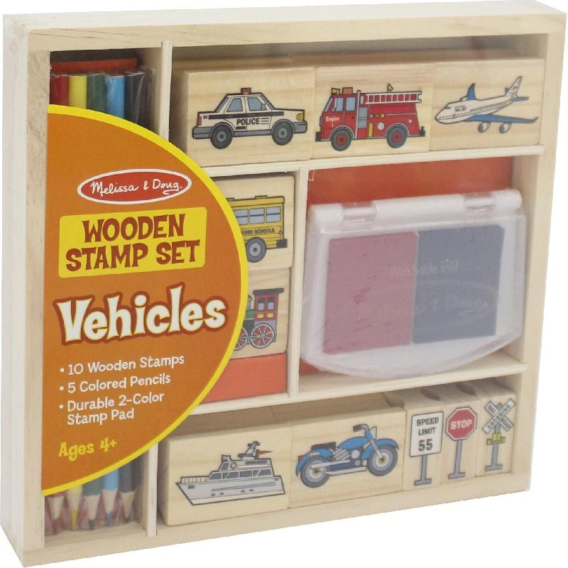 Vehicle Stamp Set - Suitable for ages 3+ years Includes 10 stamps