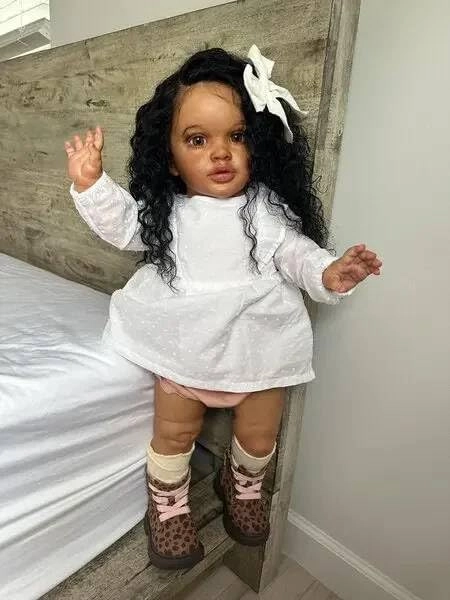 Pippa Reborn Baby Doll - 26 inch Cotton Vinyl Hand-rooted Curly Hair Ages 3+