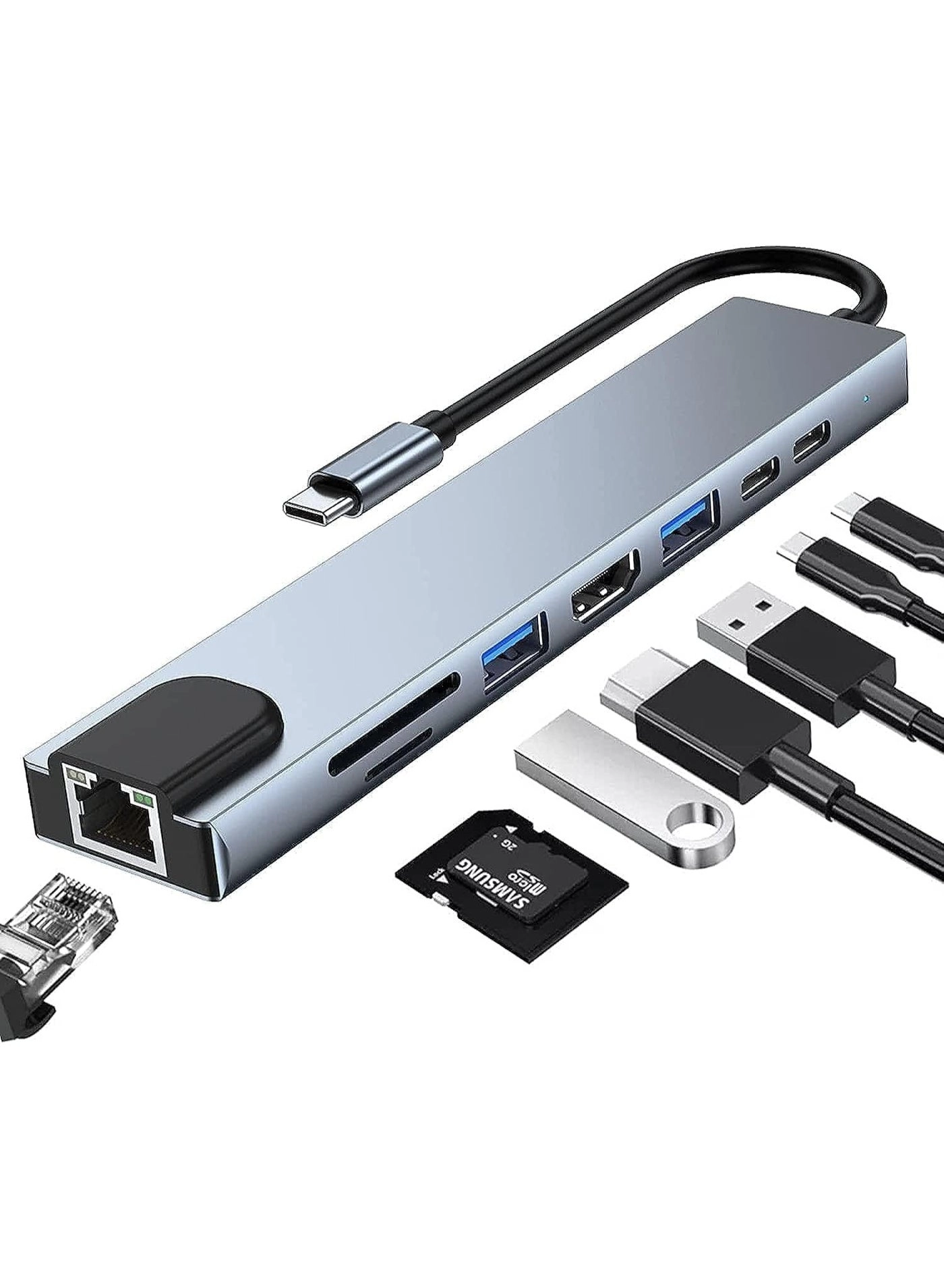 VIUAUAX USB C Hub - 8-in-1 4K HDMI 100W PD