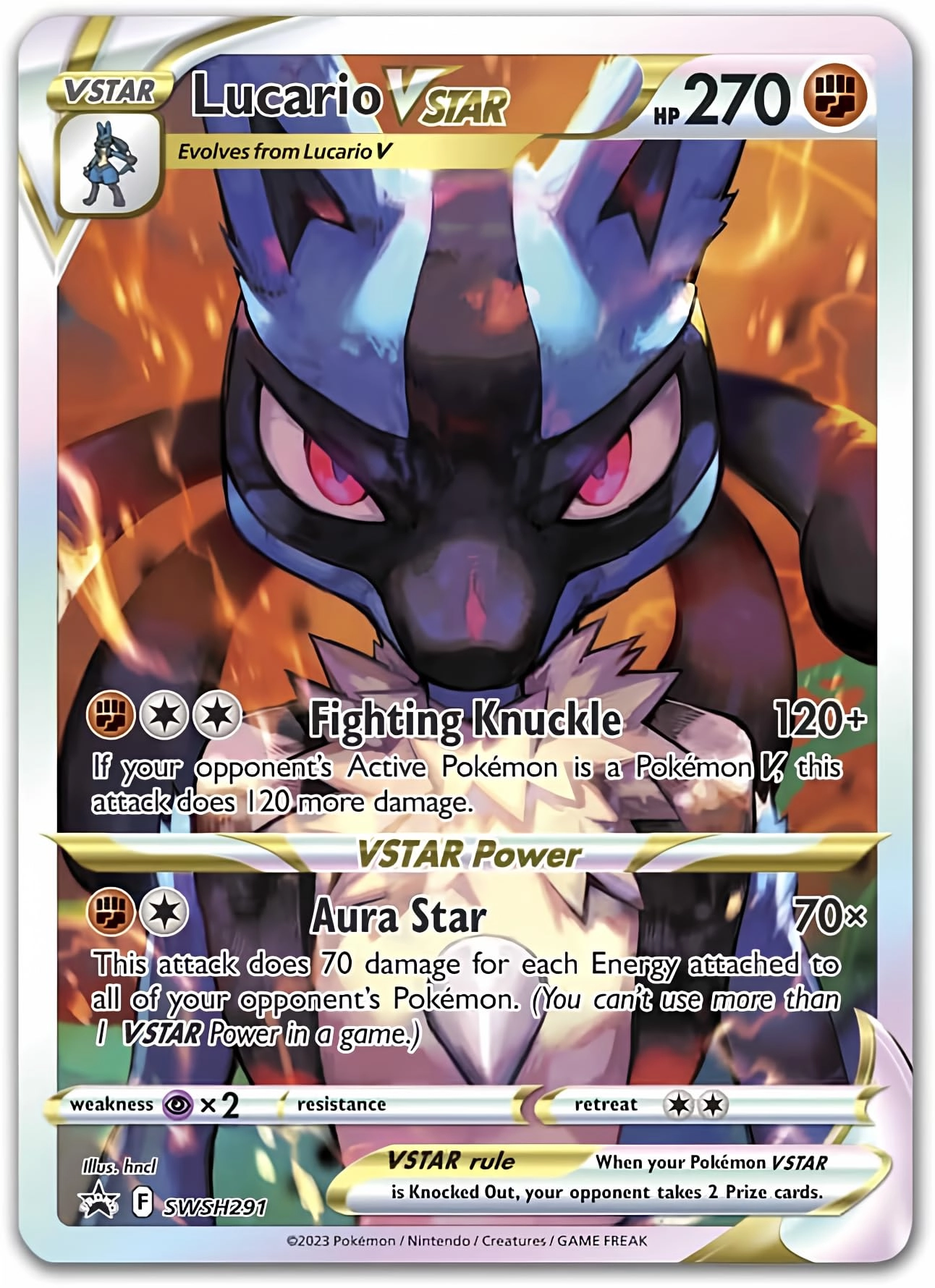Pokémon Lucario VSTAR - Fighting 270HP Black Star Promo Full Art