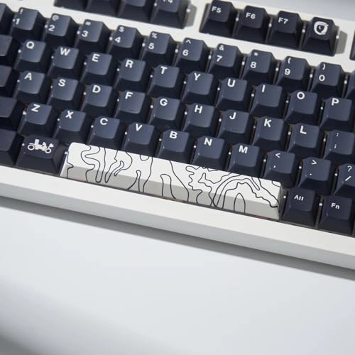 Keycap Set - 4pcs White Topographic PBT Cherry Profile