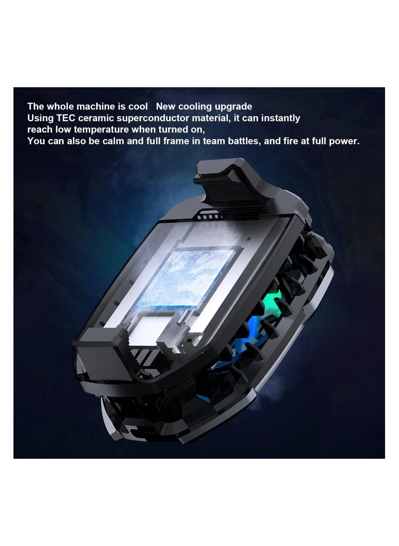 Mobile Phone Cooling Fan - 67g Magnetic RGB