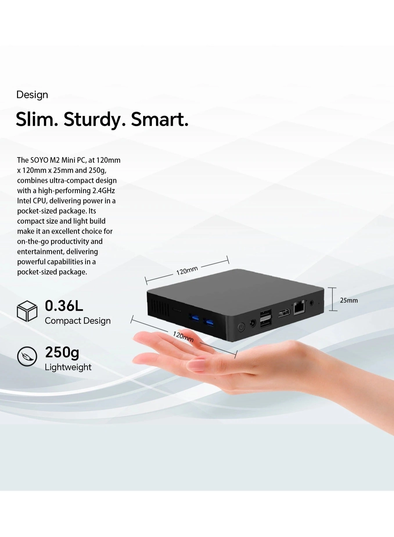 M2 Mini PC - 6GB 64GB N3350