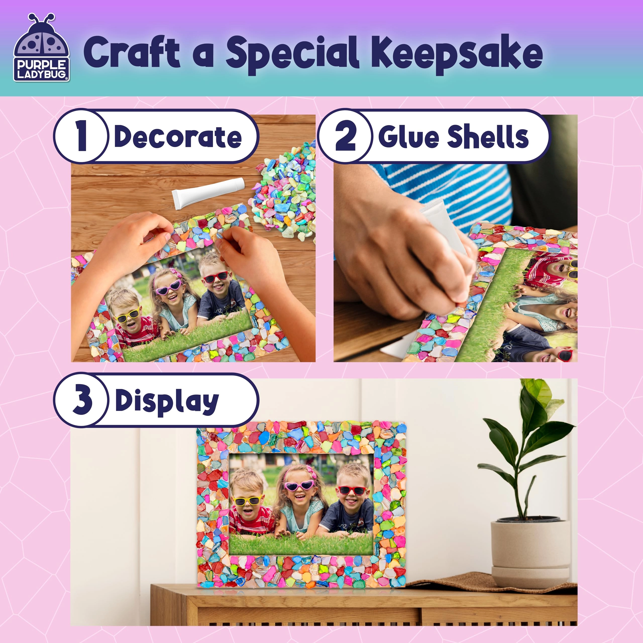 Decorate Your Own Mosaic Photo Frame - Colorful, Mosaic Shell 1