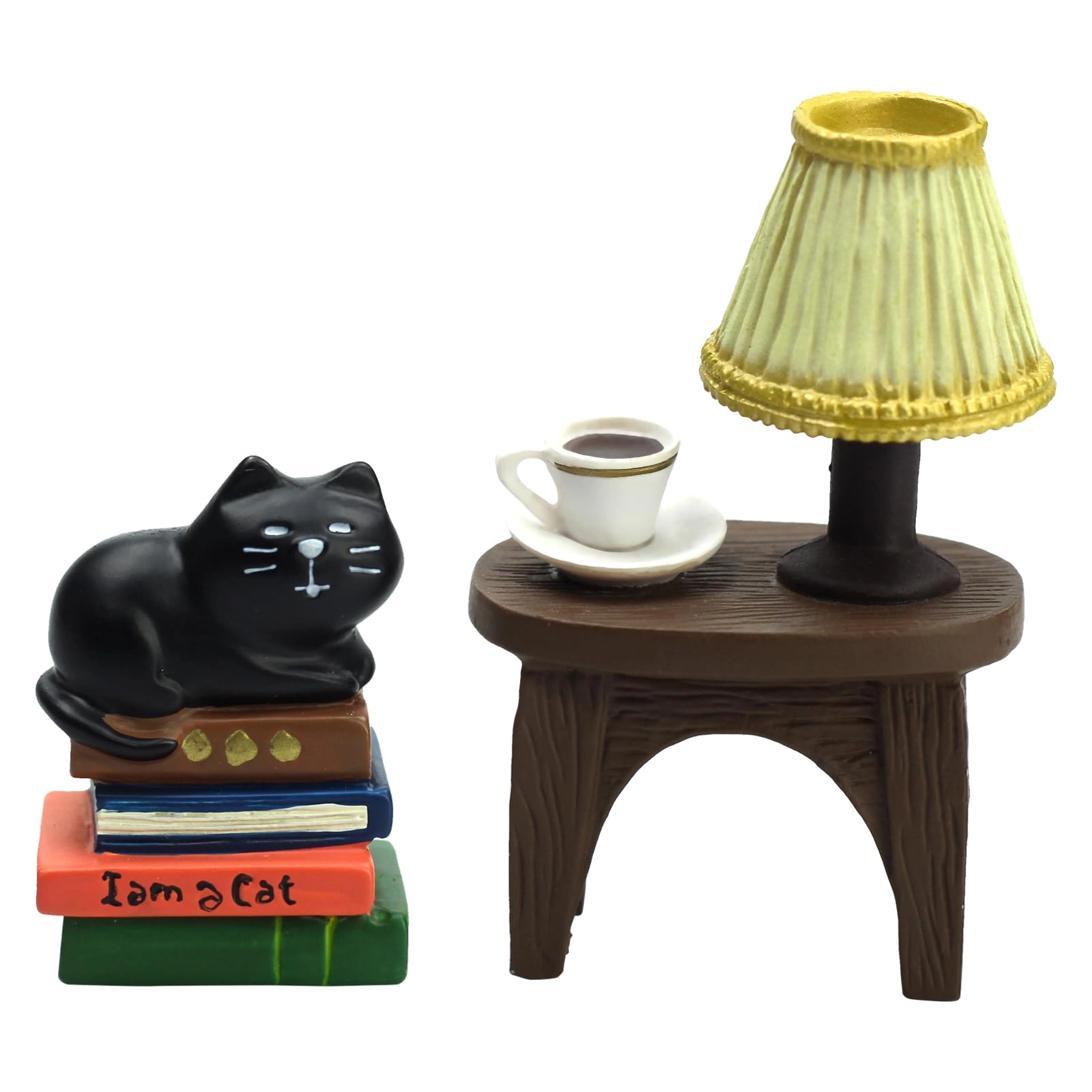 raqwi Mini Cat on Books Figurine - Resin