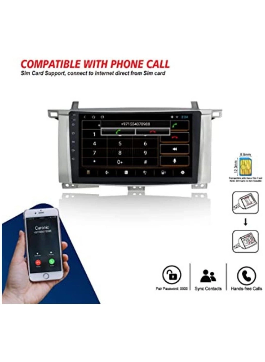 Car Stereo Screen - Toyota Land Cruiser 2004 to 2007 1024x768P