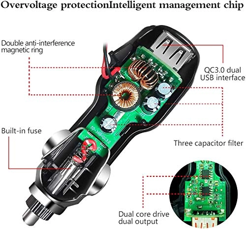 Radar Detector Power Cord - 9V-36V 5V / 2.4A