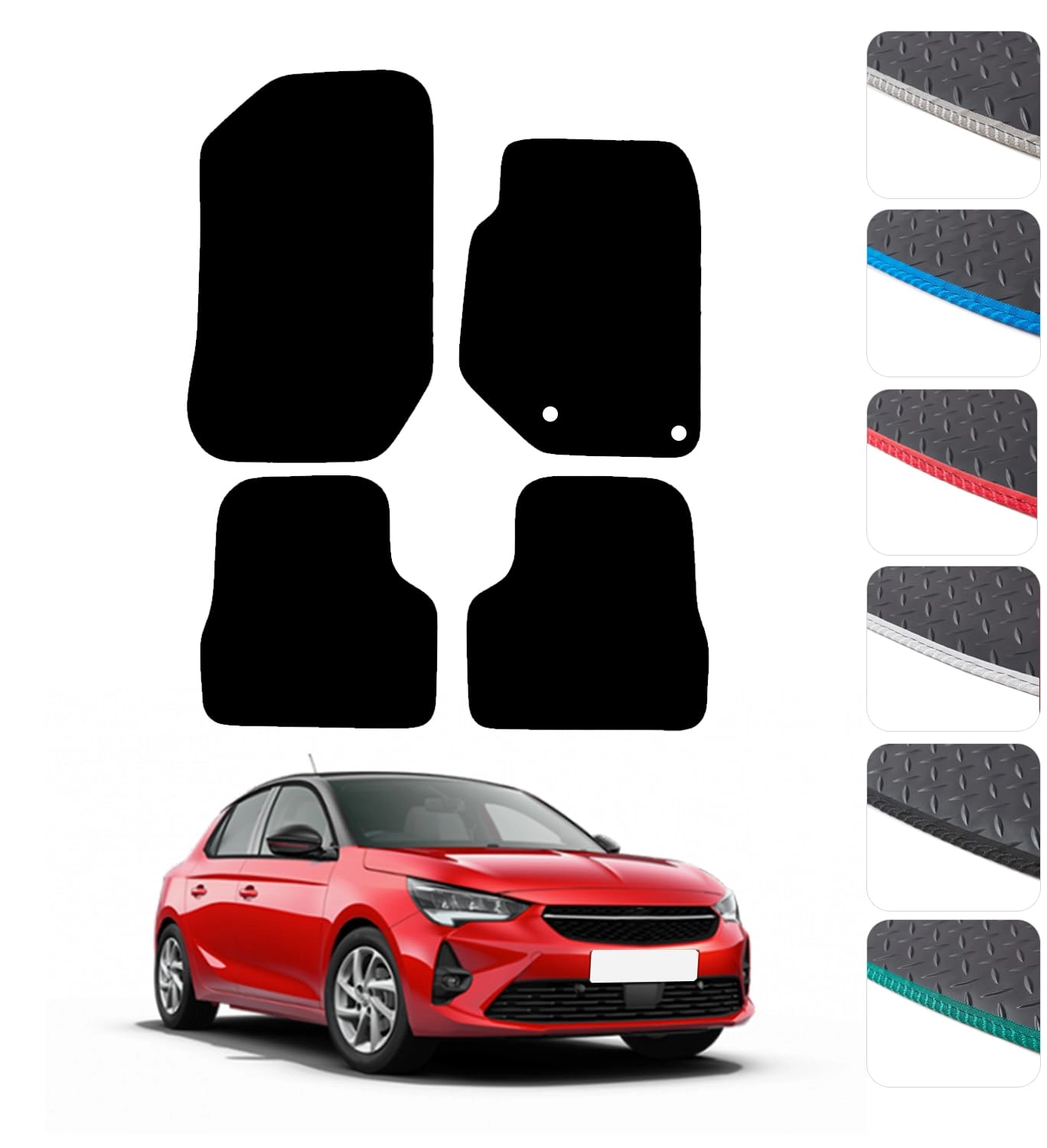 Car Floor Mats - Vauxhall Corsa F 2020 To Present Grey Edging