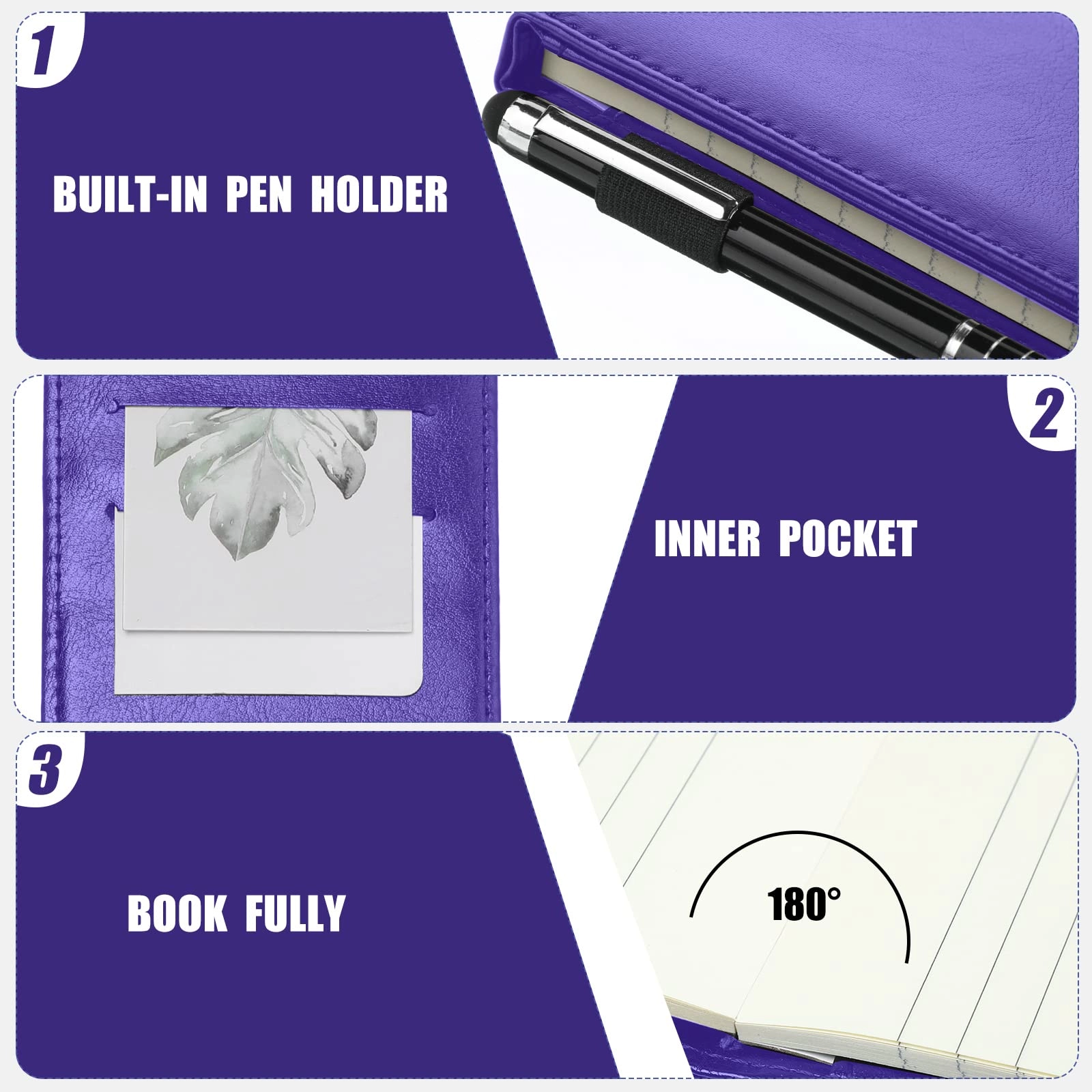 Mini Pocket Notepad Holder - 50 Lined Sheets 10 Pcs