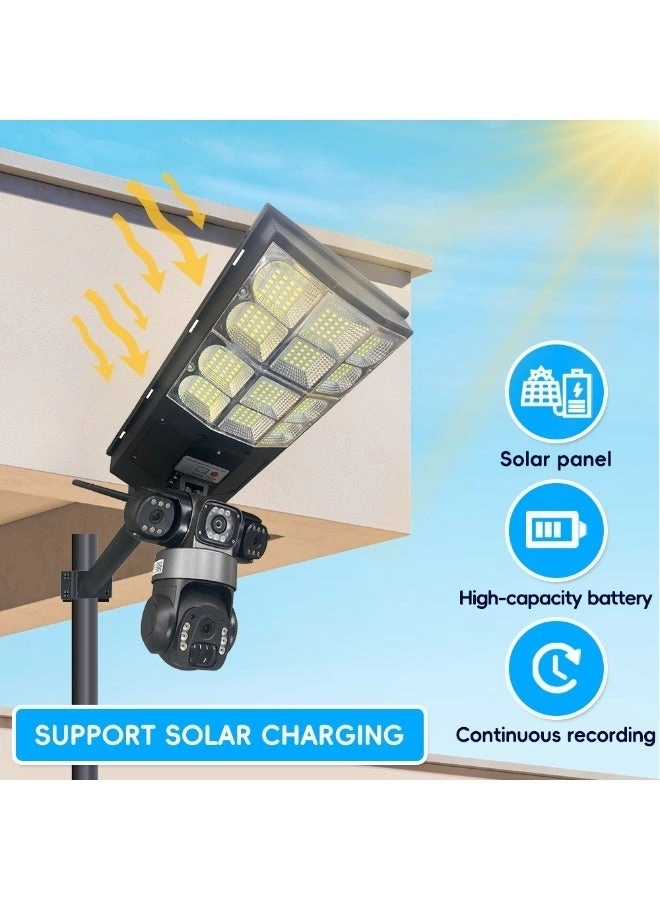 Solar Streetlight Dual Lens Security Camera 8MP