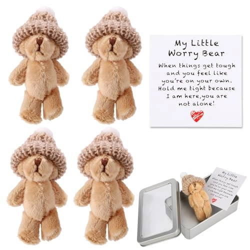 Mini Bear 9 cm Plush Brown - 4 Set
