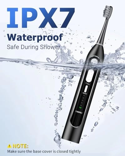 Electric Toothbrush with Water Flosser Combo - 3 Modes 5 Speeds Black