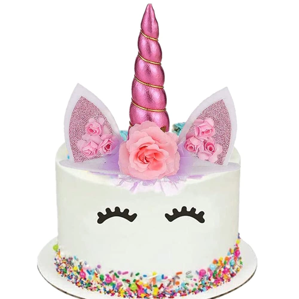 hjhl Unicorn Cake Topper - 6 Pieces Baby Shower, Birthday, Wedding