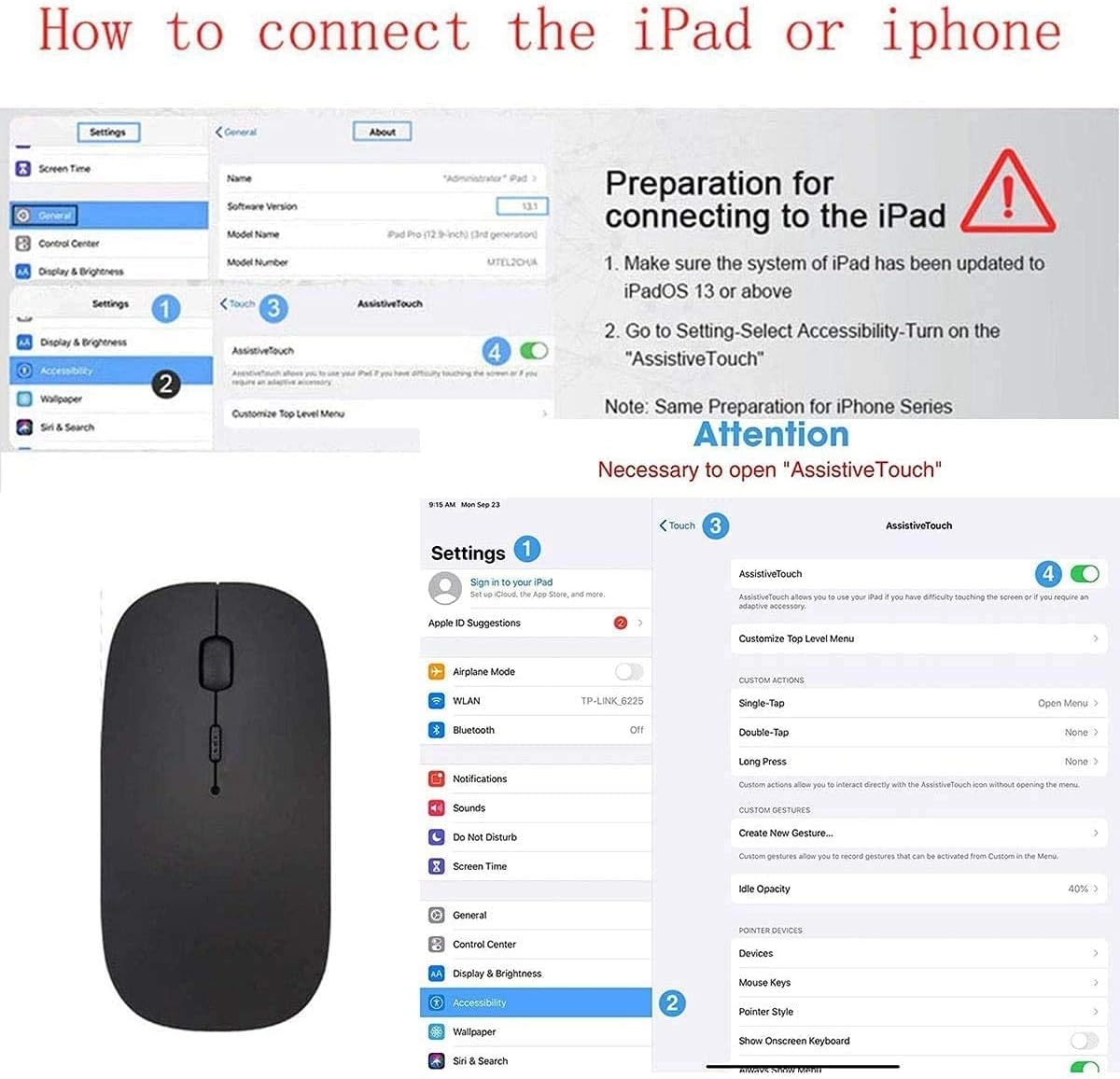 Dual Mode Wireless Mouse - Bluetooth 5.1 + 2.4GHz Wireless
