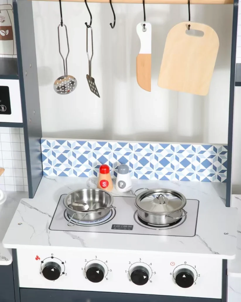 Kids Wooden Kitchen Playset - 10+ pcs (5551007-MSN24015)