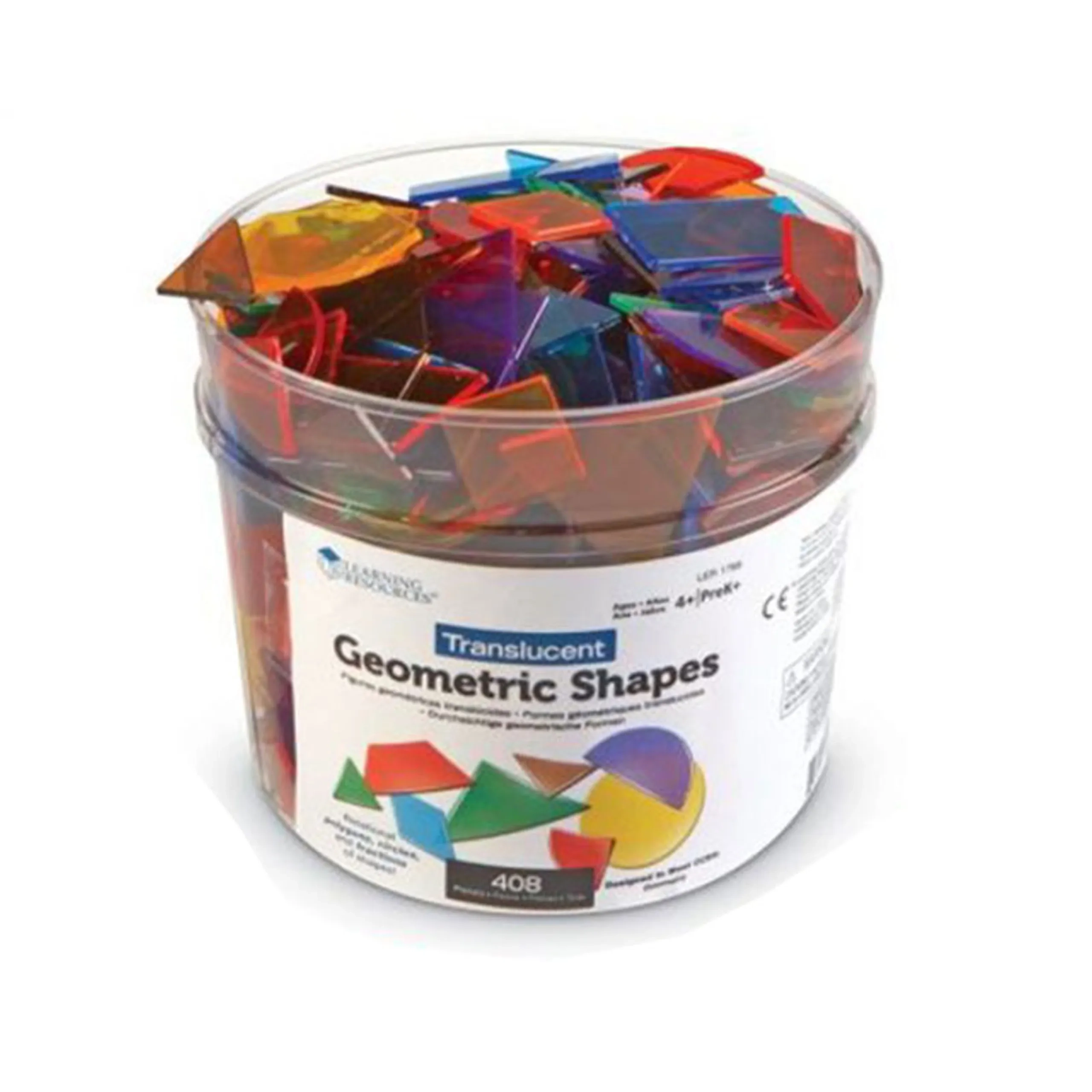 Learning Resources Translucent Geometric Shapes - Suitable for 5-7 years 408 pieces