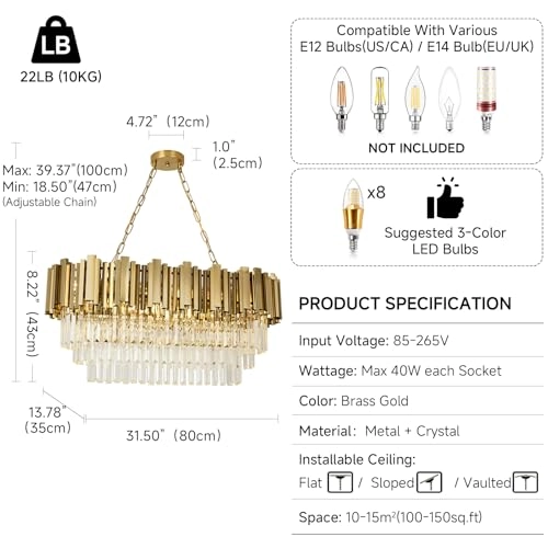 Crystal Chandelier - 60 to 100cm