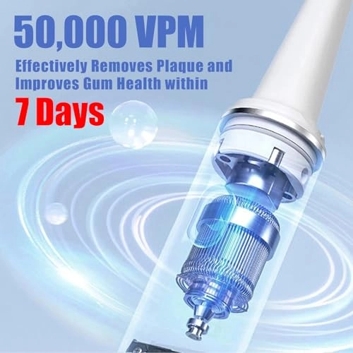 Electric Sonic Toothbrush - 3 Brush Heads 6 Modes 40000 VPM