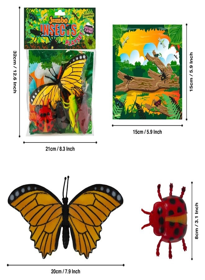 Jumbo Playset - Insects & Butterflies Figurines 9 pcs