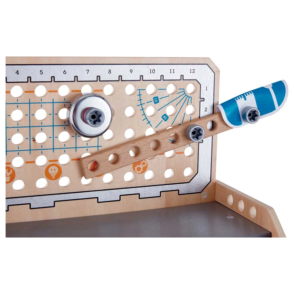 Junior Inventor Discovery Scientific Wooden Workbench - 4 + 58 pieces