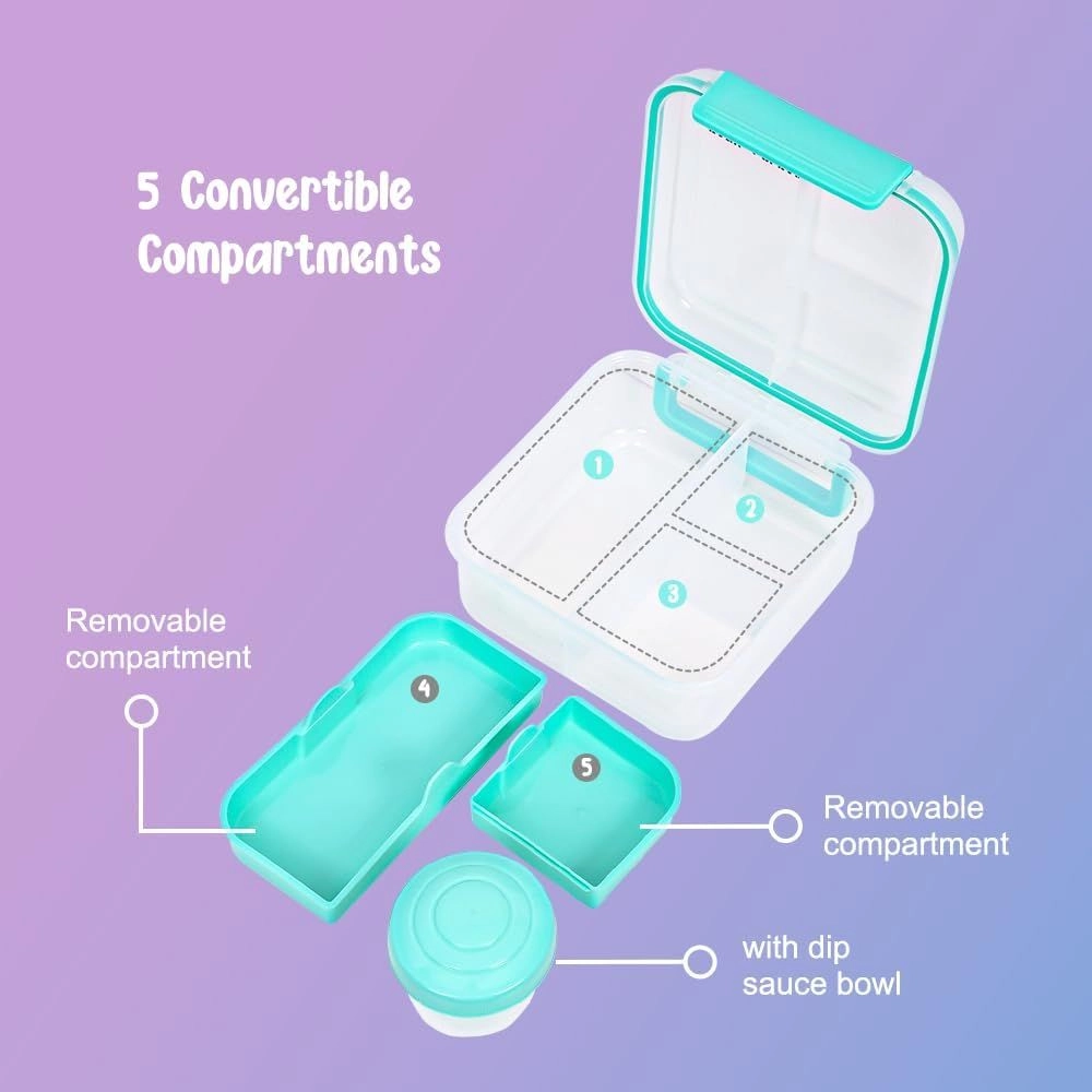 3/4/5 Compartment Convertible Bento Lunch Box - 1250ml