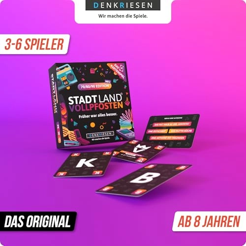 Stadt Land Vollpfosten: 70/80/90 Edition - Card Game (German)