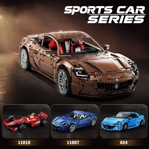 Sports Car Building Block Set (11009) - Remote Controlled 1:8 Battery Operated