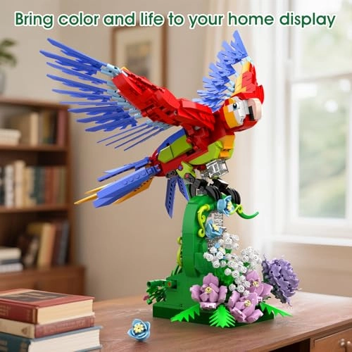 Parrot Building Set - 1176 pieces Rotating Flower Base