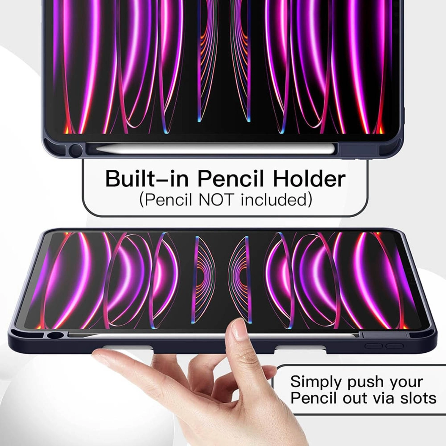 Tri-Fold Book Case with Pencil Holder for iPad Pro 11-inch (2024)