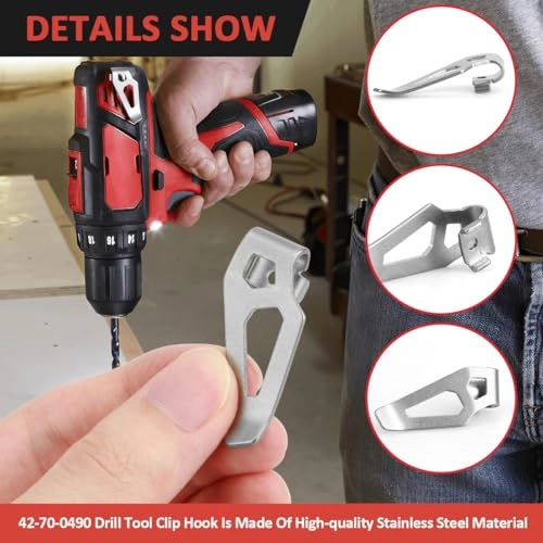 Belt Clip Hook and Screw - 42-70-0490 48-67-0010 4 Pack