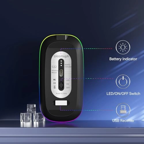 Rechargeable Ergonomic Mouse - 2.4GHz Wireless Bluetooth USB