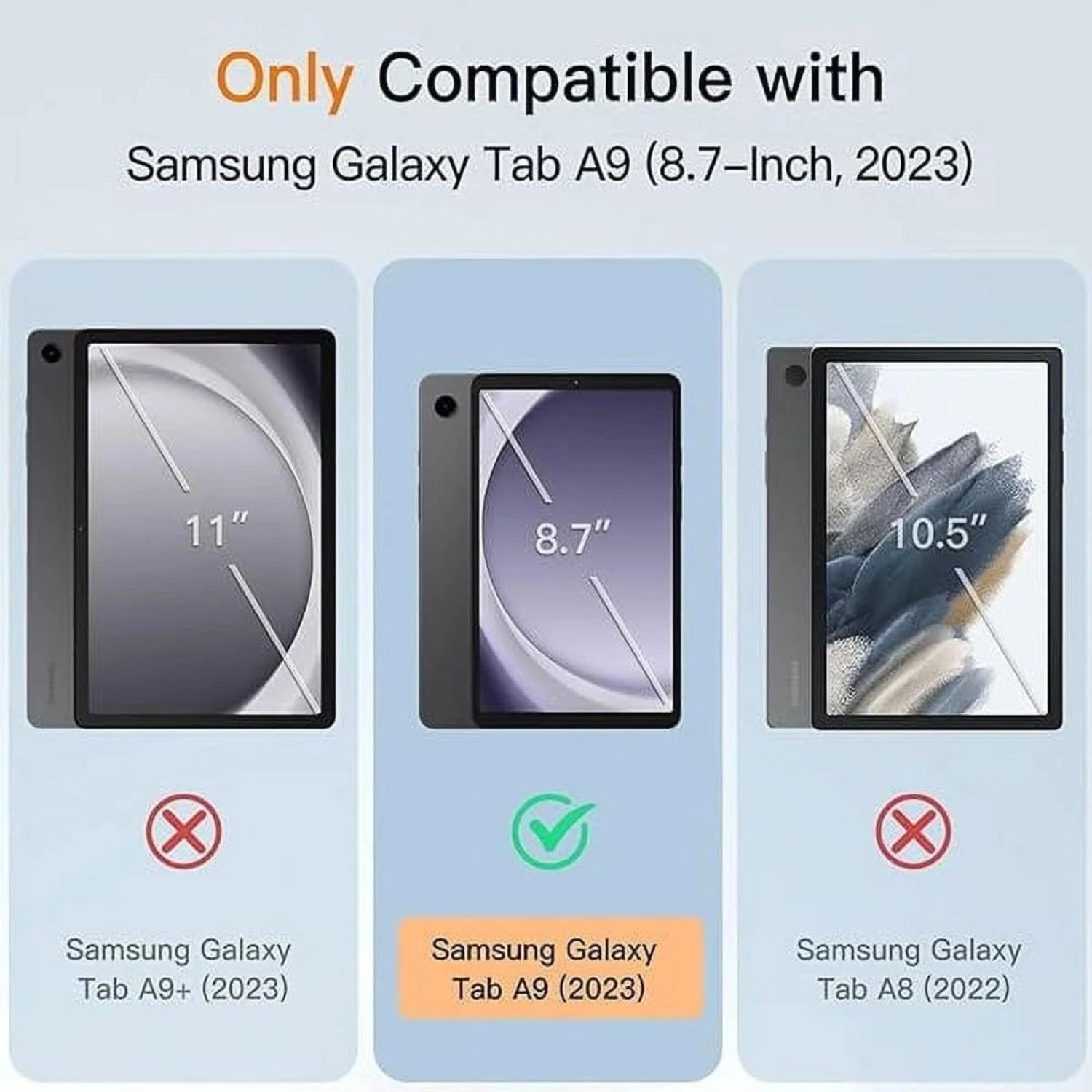 Tri-Fold Book Case with Stand for Samsung Galaxy Tab A9