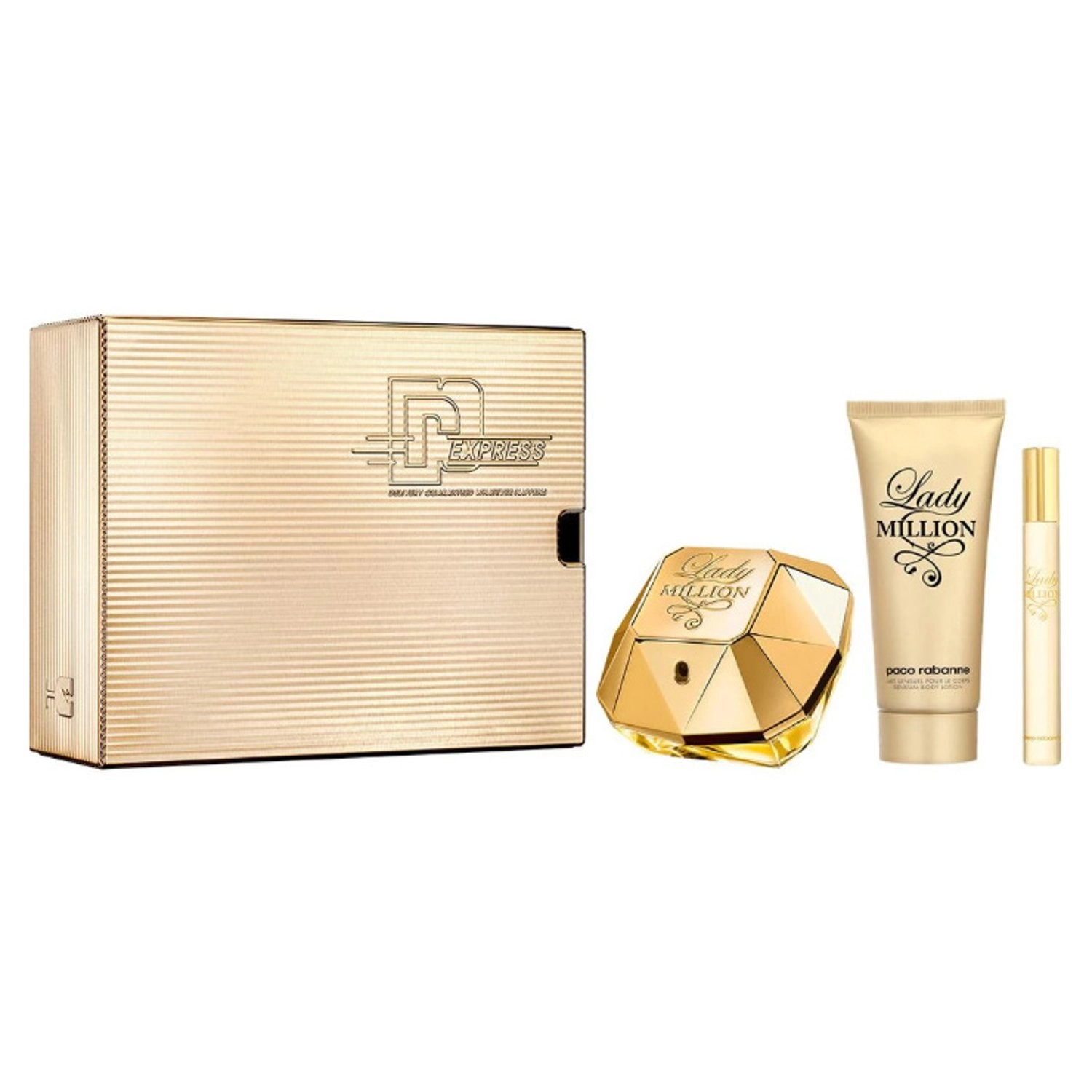 Lady Million - 80ml Eau de Parfum + BodyLotion - 100ml + Travel Spray - 10ml